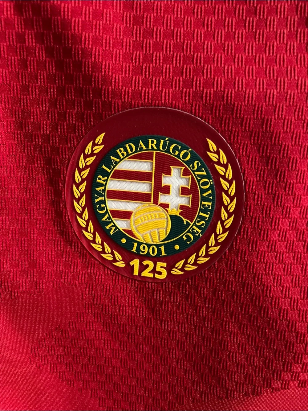 adidas Red Hungary National Team Soccer Jersey with White Stripes